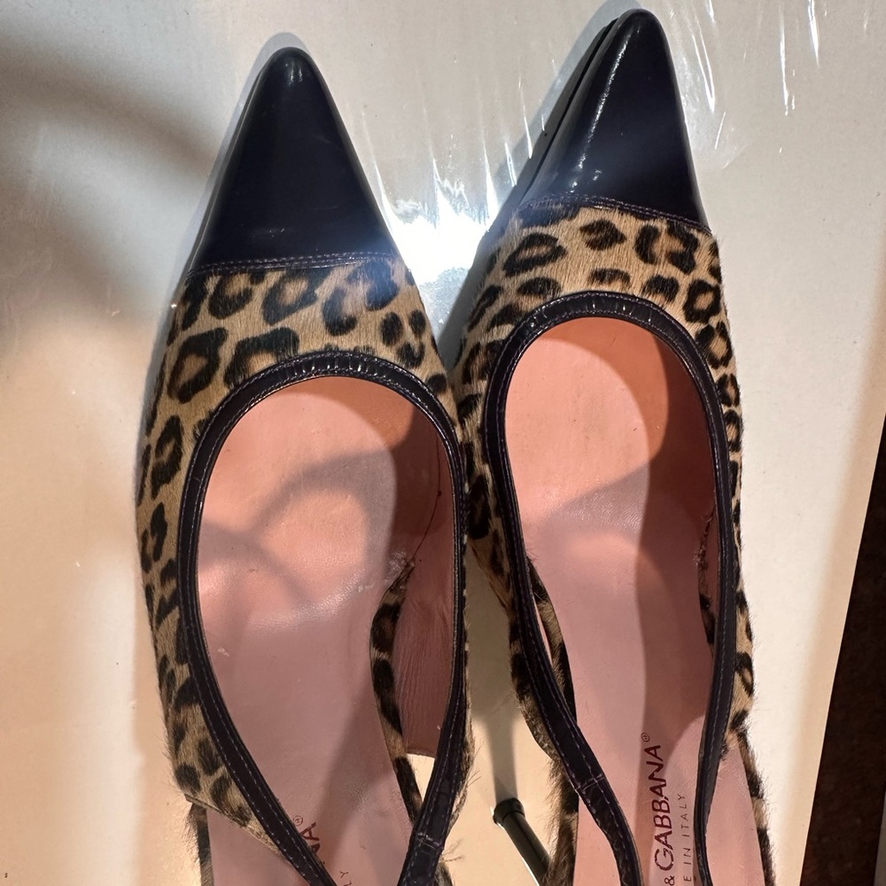 Dolce & Gabbana Black and Tan Leopard Heels